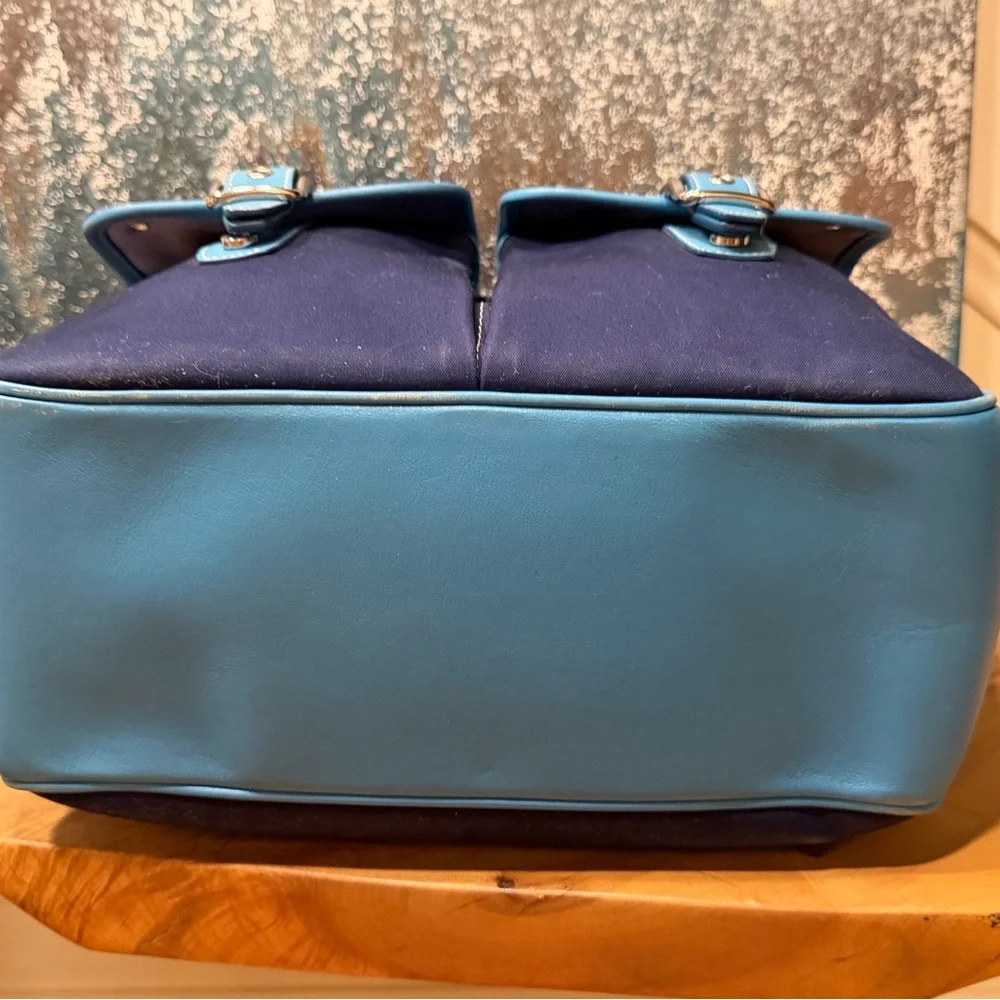 Coach Hamptons Twill Garden Tote Bag #6734 - Deep Marine Navy Blue - Picture 9 of 16